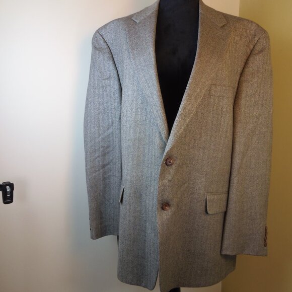Vintage Lauren Ralph Lauren Herringbone Tweek 48R Wool Sports Coat Collectible - Picture 1 of 11